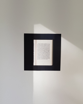 Installation view: Wrong, 2018. Inkjet print on canvas, 36 x 34 cm, in: refuse normality question everything, 2019, Zarinbal Khoshbakht, Cologne