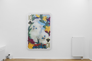 10 of Clubs (back to binary), 2020.
UV print on foam board, rhinestones, screws,
170 x 114 x 1.9 cm,
in: Andrey Bogush and Sinaida Michalskaja, Zwei Schwestern, 2020, Zarinbal Khoshbakht, Cologne