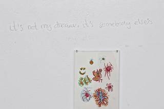 Dream of Shame, 2023. Pencil on 4 walls,
(quote from Shame by Ingmar Bergman), dimensions variable 